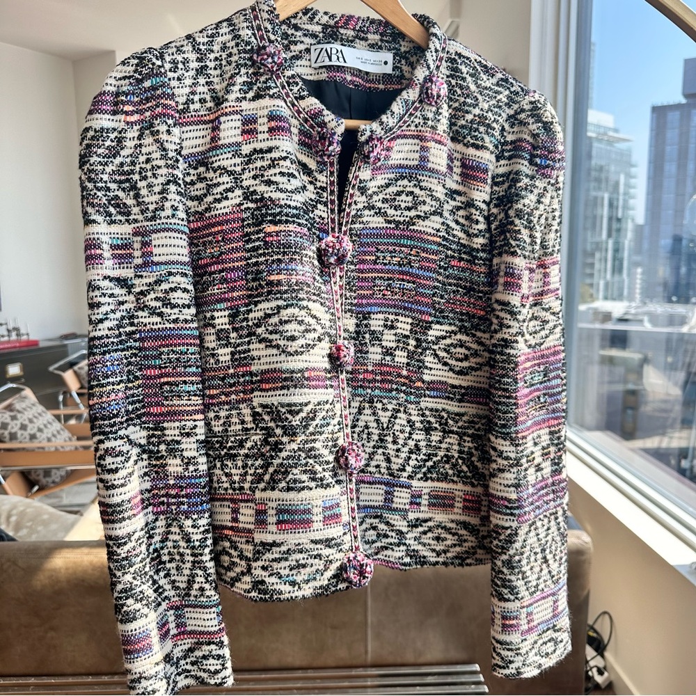Zara aztec pattern Black and Pinkish Jacket